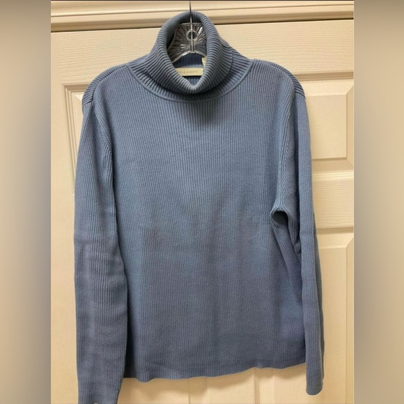 Appleseed’s Women’s Ribbed Turtleneck Sweater | Dusty Blue | Size Large - Picture 3 of 9